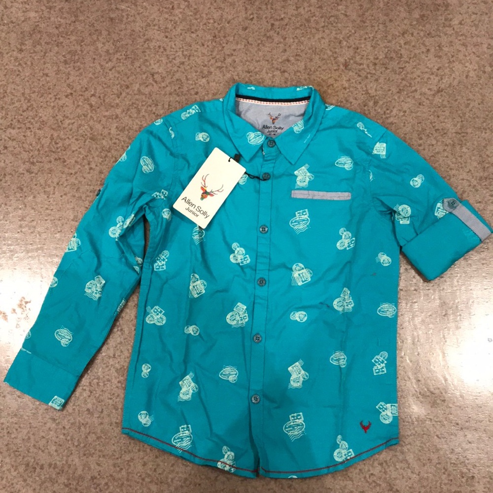 Allen Solly Blue/White Patterned Button Down Shirt